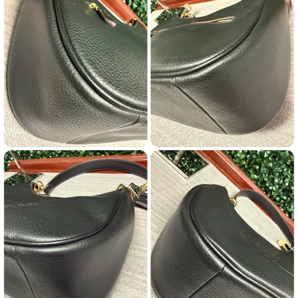 COACH Heritage Teri Hobo Black Pebbled Leather Shoulder Bag - Picture 10 of 11
